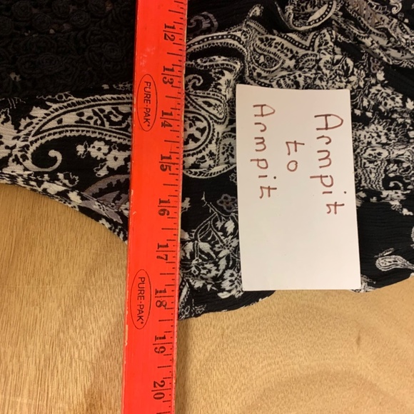 bila dress SZ Xl black & tan paisley maxi crinkle bohemian casual babydoll - Picture 10 of 12